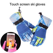 Warm And Velvet Gloves Adult Kids Winter Outdoor Waterproof Riding Ski Gloves Graffiti Sports Gloves Touch Screen Snow Gloves 2024 - buy cheap