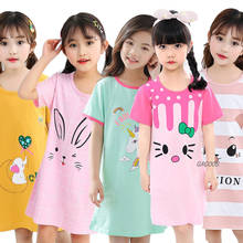 Camisola dos desenhos animados meninas 100% algodão, pijamas para bebês meninas, roupas de dormir, camisola fofa para crianças 2024 - compre barato