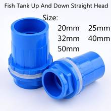 Conector de tubo de pvc azul, acessórios de suprimento de água para aquário e tanque de peixes, junção de 2-10 peças 20mm ~ 50mm 2024 - compre barato