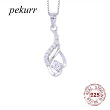 Pekurr 925 Sterling Silver Ziron Beads Hollow Waterdrop Necklaces For Women Flower Drop Pendants Choker Fashion Jewelry 2024 - buy cheap