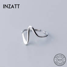 INZATT Real 925 Sterling Silver Minimalist Wave Adjustable Ring For Fashion Women Party Minimalist Fine Jewelry 2020 Punk Gift 2024 - buy cheap