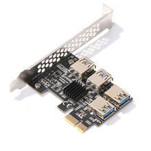 Adaptador PCI-E a PCIe, tarjeta elevadora de minería pci-express 1x a 16x, Multiplicador USB 3,0 de 1 a 4 para minería BTC ETH 2024 - compra barato