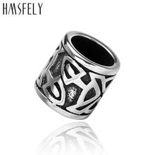 HMSFELY 316l Stainless Steel Viking Pattern Beads Accessories 8mm Big Hole Beads For DIY Leather Bracelet Jewelry Making 5pcs 2024 - buy cheap