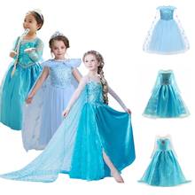 Girls Princess Dress Kids Cosplay Princess Clothes Sequined Snow Costume Halloween Birthday Dress Size 4-10 Years 2024 - buy cheap
