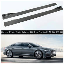 Fibra de carbono lado corpo saias kit lábio divisores guarnição capa spoiler para audi a6 s6 rs6 c8 2019-sem acessórios do carro 2024 - compre barato