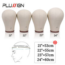 Plussign Mannequin Head Canvas Head Cork Inside 21-24Inch Canvas Block Head White Color With 50Pcs T Pins And 2Pcs Wig Cap 2024 - buy cheap