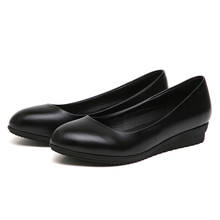 The New Korean Work Shoes Black  Dress Shoes All-match Occupation Round Hotel Work Shoes 2024 - buy cheap