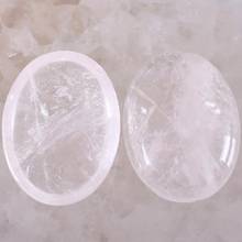 2Pcs/Lot 30MM Oval Natural Stone White Crystal Quartz CAB Cabochon For Jewelry Making DIY Bracelet Necklace Stone Bead No Hole 2024 - buy cheap