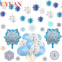 CYUAN Christmas Decorations For Home Snowflakes Garland Hanging Christmas Xmas Tree Ornament Window Decoration Noel Natal Party 2024 - buy cheap