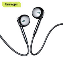 Essager fone de ouvido com fio de 3.5mm, para xiaomi, samsung, telefone, computador, fone estéreo, com microfone, esportivo, intra-auricular 2024 - compre barato