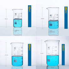 1 conjunto (100ml,250,500,1000ml) borosilicato graduado copo de vidro em forma alta vidro medida copo equipamento de laboratório 2024 - compre barato