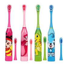 Cepillo de dientes eléctrico automático para niños, cepillo de dientes ultrasónico impermeable, limpieza Oral con 2 uds. De cabeza de repuesto 2024 - compra barato