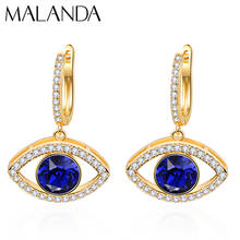 Crystals From SWAROVSKI EVIL EYE Drop Earrings For Women New Fashion Gold Color Elegant Dangle Earrings Wedding Party Jewelry