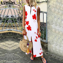 Fashion Women Printed Dress Summer Sleeveless Party Dress VONDA 2019 Casual Loose Robe Femme Bohemian Beach Sundress S-5XL 2024 - buy cheap