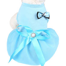 New Summer Pet Dog Dresses Polyester Bow Patterns Pet Princess Dress Dogs Skirt Cute Pet Clothes with Bowknot XS/S/M/2XL 2024 - buy cheap