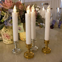 4 pces flameless luzes de vela led com suporte acessórios de festa de jantar de casamento 2024 - compre barato
