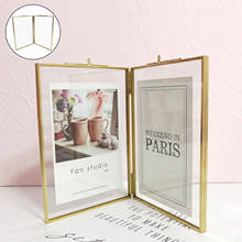 Gold Rectangle Picture Frame Two Sided Photo Frames Display Home Decor 2024 - buy cheap