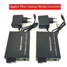 Conversor de mídia ótico de fibra gigabit, 10/100/1000mbps, entrada sc, monomodal, fonte de alimentação externa 2024 - compre barato