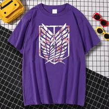 Ataque em titan animeprint t camisas para homem tamanho grande macio t-shirts primavera verão manga curta crewneck moda mans tshirts 2024 - compre barato