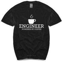 new fashion t-shirt men crew neck tees Engineer - Powered By Coffee - Funny T-Shirt - Made On Demand in USA many color tops 2024 - buy cheap