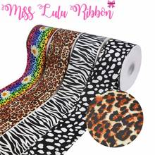 16mm-75mm Leopard Series Zebra Pattern Printed Grosgrain/Foe Ribbon Black and White DIY Hair Bowknots 50yards/roll 2024 - buy cheap