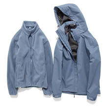 Походные куртки, зимние мужские и женские съемные из двух частей, толстые теплые пальто с капюшоном, уличная парная ветровка для кемпинга, альпинизма, треккинга 2024 - купить недорого