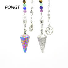 Natural Stone Cone Pendants Pendulum for Dowsing Buddha Reiki Chakras Pendule Amulet Charms Fashion Jewelry Pendulo 2024 - buy cheap