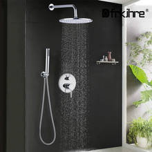 Dfrkjhre Shower Faucet Chrome Wall Mounted Concealed Rainfall Faucet Bathroom Shower Hot Cold Crane Mixer Tap Shower Head System 2024 - buy cheap