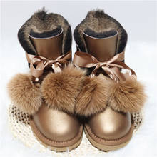 Модная обувь из натуральной овечьей кожи; Женские зимние сапоги-снегоступы, женские теплые ботинки 100% Натуральная овечья кожа; Женская; Для женщин среднего возраста; Женская обувь; Зимние сапоги; Женская обувь 2024 - купить недорого