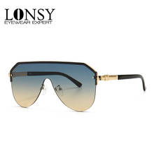 LONSY-gafas de sol cuadradas sin montura para mujer y hombre, anteojos de sol femeninos de gran tamaño, con gradiente de Marco grande, con UV400, 2021 2024 - compra barato