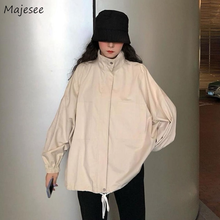 Trench Women Solid Korean Style Loose Outerwear New Fashion Casual Chic Female Long Sleeve Harajuku Ins All-match Simple Vintage 2024 - buy cheap