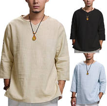 Muslim Fashion Islamic Clothing Men Linen Jubba Thobe Robe Top Shirt Arabic Abaya Dress Arabia Mens De Moda Musulmana Blouse 2024 - buy cheap