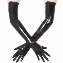 Hot Wrist seamless black / red latex opera long latex gloves fetish latex gloves 2024 - buy cheap