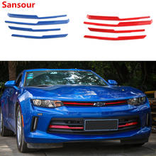 Sansour exterior do carro grade dianteira capa decoração guarnição abs adesivos para chevrolet camaro 2017 up acessórios do carro estilo 2024 - compre barato