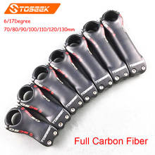 TOSEEK-vástago de fibra de carbono para bicicleta de carretera, 6/17 grados, 70/80/90/100/110/120/130mm, negro mate, piezas de bicicleta de ciclismo 2024 - compra barato