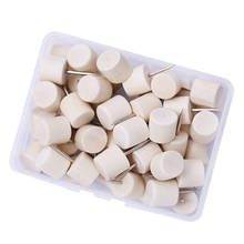 50PCS Wood Push Pins Square Wooden Thumb Tacks Wood Head Pins Used for Cork Boards Maps or Bulletin Boards with Box 2024 - buy cheap