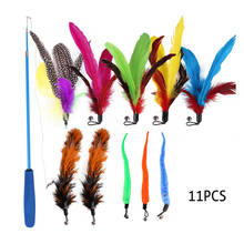 Juego de plumas de repuesto para gato, varita Teaser de plumas de 11 piezas, juguete para gatito, diversión, ejercicio, jugar sin palo 2024 - compra barato