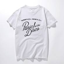 2020 Мужская футболка с принтом музыкальной группы Panic! At The Disco, модная футболка с круглым вырезом и коротким рукавом, летняя повседневная хипстерская футболка из полиэстера 2024 - купить недорого