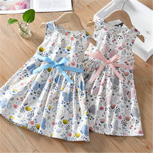 2-7 Years High Quality Summer Girl Dress 2021 New Floral Cotton Solid Draped Ruched Kid Children Clothing Girl Princess Dresses 2024 - buy cheap