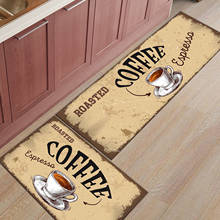 Coffee Retro Style Kitchen Rug Home Entrance Doormat Bedroom Floor Decor Carpet Bathroom Anti-Slip Rug 2024 - buy cheap
