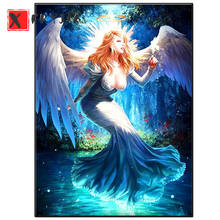 diamond painting Sexy dark night forest angel stitch cross diamond embroidery full square round drill mosaic home decoration 2024 - buy cheap