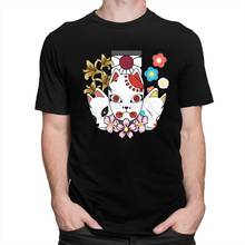 Camiseta de Manga corta para hombres, camisa de Anime de Japón, No Yaiba Kitsune, Demon Slayer, de algodón puro, ajustada, Top Merchandise 2024 - compra barato
