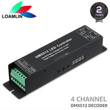 Controlador decodificador LED DMX512, controlador de 4 canales x 4A para tira de luces RGB RGBW, DC12-24V 2024 - compra barato