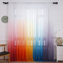 Simple Gradient Window Screen Curtain for Living Room Bedroom Tulle Curtains Decoration Sheer Modern Solid for Kitchen Drapes 2024 - buy cheap