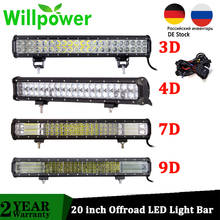 Willpower 20" inch LED Driving Light IP67 waterproof work light offroad car led light bar for 4x4 4WD Truck Tractor 12V 24V 2024 - buy cheap
