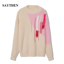 Saythen 2020 Autumn And Winter New Lazy Style Retro Hong Kong Flavor Loose And Versatile Outer Wear Pullover Women 2024 - buy cheap