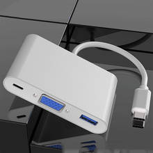 Adaptador USBC a HDMI 4K 30 Hz VGA, USB 3,1 tipo C, Triple USB-C a VGA, HDMI, adaptador para Macbook Pro/Chromebook Pix 2024 - compra barato