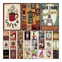 Drink Coffee Bar Metal Plate Tin Plates Poster Pub Cafe Home Wall Decoration Retro Iron Painting Sticker 20x30cm 2024 - buy cheap