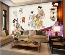 Papel de parede foto personalizada 3d, mural feminino estilo japonês restaurante cultural sala de estar 3d mural de parede para paredes 3 d 2024 - compre barato