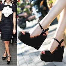 EAGSITY fashion black suede women wedges sandals Bohemia beach style ankle strap ladies sandals ladies pumps shoes 2024 - buy cheap